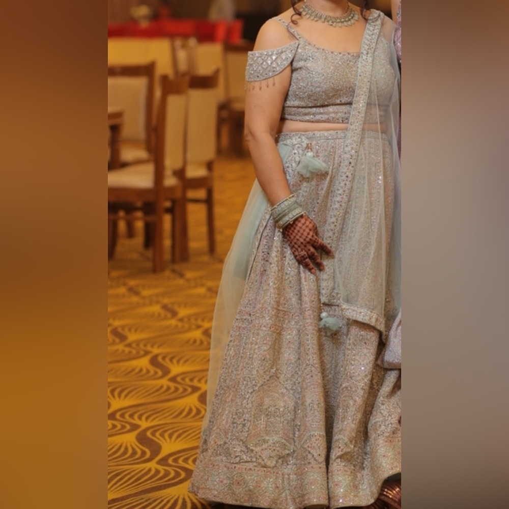 Elegant Green Embellished Lehenga for Women